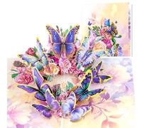 CNLITIHEKA Rose Butterfly Pop Up Card for Women, Pop Up Flower Greeting Card - Butterfly Theme, for Any Occasion, Mother's Day, Valentines Day, Birthday, Anniversary, Get Well, Includes Envelope.