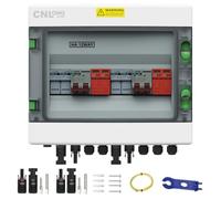 CNLONQ 2 String Solar PV Combiner Box 2 in 2 Out IP65 DC500V 32A Circuit Breaker with Surge Protector and 15A PV Fuse,Solar Disconnect Switch Outdoor Waterproof for Solar Panels System