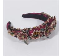 CNLPZGGNL Luxury Baroque Rhinestone Headband, Hand-Embroidered Crystal Bead Hair Hoop, Multi-Occasion Fashion Hair