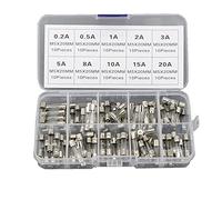 CNLW 100 Pcs 5x20mm Glass Tube Fuse Fast Glow Tube Fuse Assortment Kit 0.2A-20A in a Box