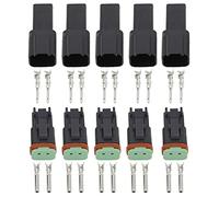 CNLW Black 5 Sets 2 Pin/Way DJ3021Y-1.6-11/21 Connectors DT04-2P/DT06-2S Automobile waterproof wire electrical connector plug