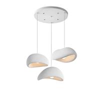 CNMKLM Modern Pendant Light Matte White Kitchen Island Dining Room Hanging Lamp E27 Base Japanese Wabi-Sabi Style Chandelier Ceiling Lighting Fixture for Living Room Dining Table(B)