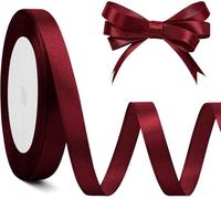 CNMTCCO 2 Rolls 43 Yard Merry Christmas Grosgrain Wrapping Rope with Snowflake Pattern for Christmas Favor Party DIY Crafts Package Decor (Claret)