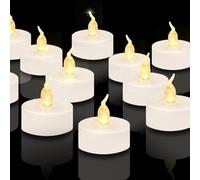 CNMTCCO 24 pcs Tea Lights Candles, LED flameless Battery Candles, Bright Flickering Tea Lights，Extra Long Battery 200+ Hours for Halloween Christmas, Wedding, Party Home Decoration (Warm White