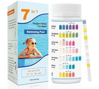 CNMTCCO 7-in-1 Hot Tub Test Strips, 100 Count Pool Water Testing Kit for pH, Chlorine, Alkalinity, Bromine & Hardness, Quick Dip Test for Swimming Pools, Spas and Inflatable Tubs