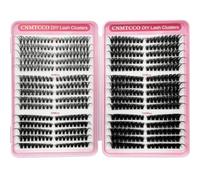 CNMTCCO Individual Eyelashes 570pcs Natural Cluster Lashes D Curl Fluffy Lash Clusters Wispy Individual Lashes Cluster for DIY Lash Extensions at Home (8-16mm 30+40+50+60+80+100D) (Mix)