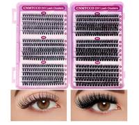 CNMTCCO Individual Eyelashes 570pcs Natural Cluster Lashes D Curl Fluffy Lash Clusters Wispy Individual Lashes Cluster for DIY Lash Extensions at Home (8-16mm 30+40+50+60+80+100D) (Max)