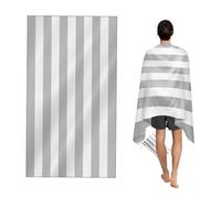 CNMTCCO Large Beach Towel for Adults with Bag - Quick Dry Microfibre - 100% Recycled Towel - Sand Free, Lightweight, Compact (160x90cm, 63x35in) (Light Grey)