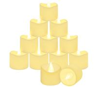 CNMTCCO LED Candle Lights, 24Pcs Realistic Bright Flickering Tea Light, Battery Operated Flameless LED Candles, Electric Fake Candle in Warm White and Wave Open (Wave Candles)