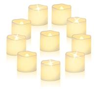 CNMTCCO LED Candle Lights, 24Pcs Realistic Bright Flickering Tea Light, Battery Operated Flameless LED Candles, Electric Fake Candle in Warm White and Wave Open (Classic Candles)