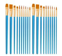 CNMTCCO Paint Brushes 20 PCS Nylon Hair Paint Brushes Set for Acrylic Oil Watercolor Gouache Painting Face Paint Brushes for Children and Adults (Blue)