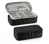 CNMTCCO Pencil Case with 5 Compartments, Large Capacity Pen Organiser for Teens and Adults, Multi-Layer Stationery Case for School, College and Office (Black)