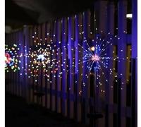 CNMTCCO Solar Lights Outdoor Garden 4 Pack,120 LED Firework Starburst Stake Lights, Upgraded Waterproof Solar Garden Lights with 8 Modes,for Patio and Parties (Colorful)