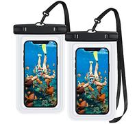CNMTCCO Waterproof Phone Pouch, 2 Pack IPX8 Universal Swimming Underwater Waterproof Phone Case with Lanyard for iPhone 16 15 14 13 Pro Max Xs Max XR XS X Samsung S21 S22 S23, Up to 7 Inch (Clear)