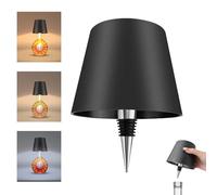 CNMTCCO Wireless Bottle Lamp with Touch Adjustment - Warm 3000k, Neutral 4500k, Cold White 6000k LED - Rechargeable for Bars, Restaurants, Outdoor Decoration (Black, 1-Pack)