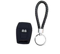 CNMVCJSAR Key Cover Case 2 Buttons Car Fob Key Case Protector Rubber Skin Cove RSilicone Cap Holder Set Remote Keychain Accessories For Man For Truck Smart Car Key Shell(Black c)
