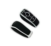 CNMVCJSAR Key Cover Case TPU Key Case Key Cover Type Car Key Case For E320 E300 E200 19 A C E S Class All 20 Car Key Shell(Black silver)