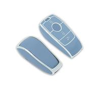 CNMVCJSAR Key Cover Case TPU Key Case Key Cover Type Car Key Case For E320 E300 E200 19 A C E S Class All 20 Car Key Shell(Blue silver)
