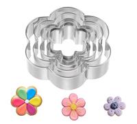CNMZGJ 5 PCS Flower Shaped Stainless Steel Biscuit Pastry Cutter Set with Hexagon Design Dishwasher Safe Baking Molds for Baking and Cake Decorating for Christmas Easter Birthdays Baby Shower