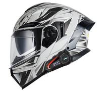CNNGU Bluetooth Flip Up Helmet Motorcycle Helmet, Modular Bluetooth Helmets With Double Visor, DOT/ECE Approved Helmet, Anti-Fog, Intelligent Noise Cancellation