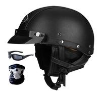 CNNGU Retro Half Helmet For Men and Women, German Style Retro Open Face Helmet, Moped Scooter Half Helmet ECE Approved Vintage Locomotive Motorbike Half Shell Helmet