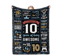 cnnouart 10 Year Old Boy Birthday Gift Blanket, 10th Birthday Decorations for Boys, 10 yr Old Boys Birthday Presents Throw Blankets (130x150cm)