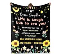 cnnouart Bonus Daughter Gifts, Step Daughter Birthday Gifts from Stepmom Stepdad, to My Stepdaughter Blanket for Graduation Christmas (130x180cm)