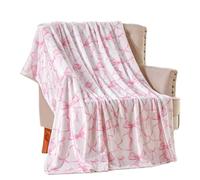 cnnouart Bow Blanket Pink Bows Soft Throw Blanket Cute Bow Preppy Stuff Bedding for Preppy Girly Coquette Decor (130x180cm)