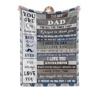 cnnouart Dad Birthday Gift Flannel Blankets from Daughter Son, Best Daddy Ever Gift Ideas, Soft Throw Blanket for Papa Present (130x180cm)
