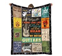 cnnouart Guitar Gifts Blanket Rock Guitar Decor Throw Blankets Soft Warm Plush Lightweight Blankets for Guitar Players Men Women Boys Girls (150x200cm)