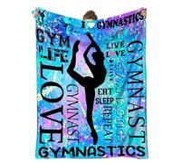 cnnouart Gymnastics Blanket Gifts for Girls, Soft Gymnastics Flannel Throw Blanket Gifts for Gymnasts Girl on Holiday (150x230cm)