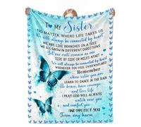 cnnouart Sister Blankets from Sister - Happy Birthday Sisters Gifts - to My Sis on Her Wedding Day - Sisters Throw Blanket (100x130cm)