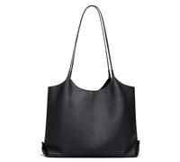 Cnoles Handbags for Women Classic Shoulder Bag Genuine Leather Casual Tote Bag Top Handle Handbag (Black, 39cmX12cmX28.5cm)