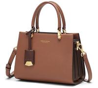 Cnoles Handbags for Women Large Capacity Tote Shoulder Bags Ladies Handle Satchel Purse, Brown, 24 * 11.7 * 18cm
