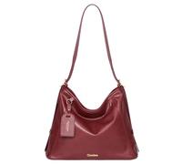 Cnoles Leather Hobo Bag For Women Large Capacity Handbag Ladies Tote Shoulder Satchel Crossbody Bags and Purse (red)