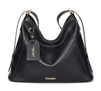 Cnoles Leather Hobo Bag For Women Large Capacity Handbag Ladies Tote Shoulder Satchel Crossbody Bags and Purse (black)