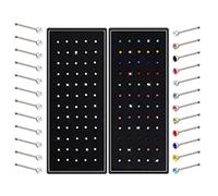 cnomg 2 Sets 120 pcs Stainless Steel Nose Ring Body Piercing Jewelry Nose Bone Stud Nose Hoop Crystal Hypoallergenic White+Multicolor 1.5 MM, 1.8 mm, Stainless Steel, no gemstone
