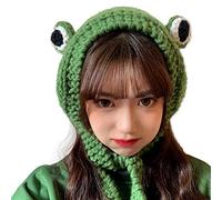 Cnorialy Frog Headband Hat Cute Crochet Knitted Headband Outdoors Big Eye Frog Cap Earflap Ear Protective