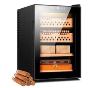 CNPSMYF Cigar Humidor - Built-In Led Warm Light 50L 300 Large Capacity Intelligent Electric Cigar Humidor Cabinet with Drawer, Cigar Humidor Cabinet for Men Husband Father