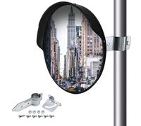 CNQLIS 18 Inch Convex Mirror Outdoor with Adjustable Wall Fixing Bracket,Blindspot Traffic Mirror for Driveway Garage Park Outdoor Wide Angle View Curved Security Blind Spot