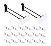 CNQLIS 25 Pack 8 Inch Slatwall Hooks with Label Holder, Slatwall Panel Display Accessories for Garage, Shop, Retail Display