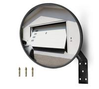 CNQLIS 8 Inch Convex Mirror Outdoor with Adjustable Wall Fixing Bracket,Driveway Mirror,Blindspot Traffic Mirror for Driveway Garage Park Outdoor Wide Angle View Curved Security Blind Spot Mirrors