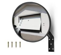 CNQLIS 8 Inch Convex Mirror Outdoor with Adjustable Wall Fixing Bracket,Driveway Mirror,Blindspot Traffic Mirror for Driveway Garage Park Outdoor Wide Angle View Curved Security Blind Spot Mirrors