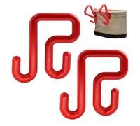CNQLIS Red Bucket Hooks - 2Pk, 3" Lip, 40lb for Lineman Aerial Baskets | 2 red bucket tool hooks - fits 3" bucket lip. 40lb capacity - attach tool bags/aprons to aerial baskets