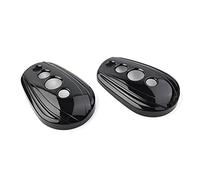 Cnredl39 Fairing Side Mirrors Cap Rearview Side Mirrors Covers for XL883 XL1200, Touring FLHT FLHR FLHX FLTR, for FLST FXST, Dyna FXD 1982-UP, Black