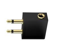 Cnrfeoap Aviation Headphone Adapter 3.5mm Aircraft Earphone Socket Plug Conversion Adapter Portable Converter 1 Input 2 Output