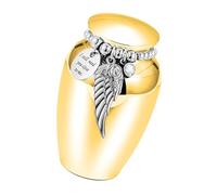 Cnrfeoap Decorative Pet Ashes Container With Engraving Bead Wing Grip Seal Leakproof Dog Cats Urn For Home And Travel Storage Rustresistant Pet Memorial Urn