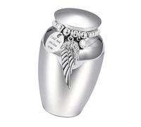 Cnrfeoap Decorative Pet Ashes Container With Engraving Bead Wing Grip Seal Leakproof Dog Cats Urn For Home And Travel Storage Rustresistant Pet Memorial Urn