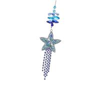 Cnrfeoap Marine Theme Suncatchers with Conch Jellyfish Rhinestones Crystal Windchime for Garden Patios or Indoor Window Decors Window Windchime