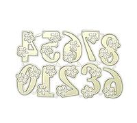 Cnrfeoap Number Flower Cutting Dies Stencil Scrapbooking Album Stamp Paper Card For Handmade Greeting Cards Embossing Decor